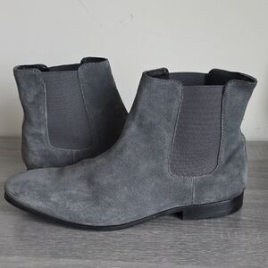 Gray Suede Chelsea Boots